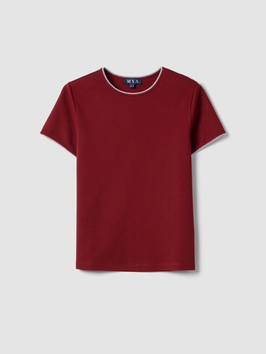Red pure cotton short sleeve T-shirt regular fit_4