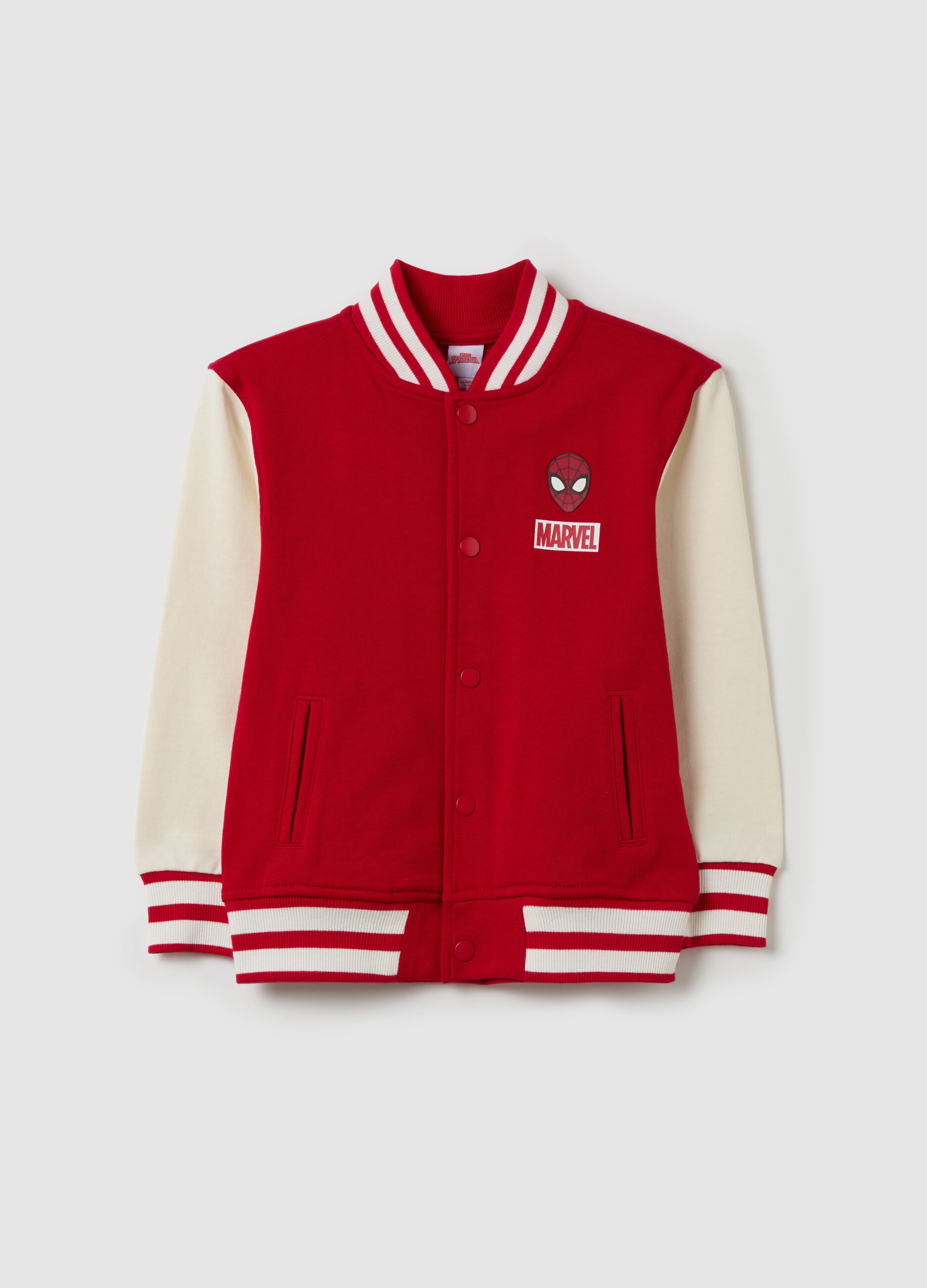 Bomber varsity bicolore stampa Spider-Man