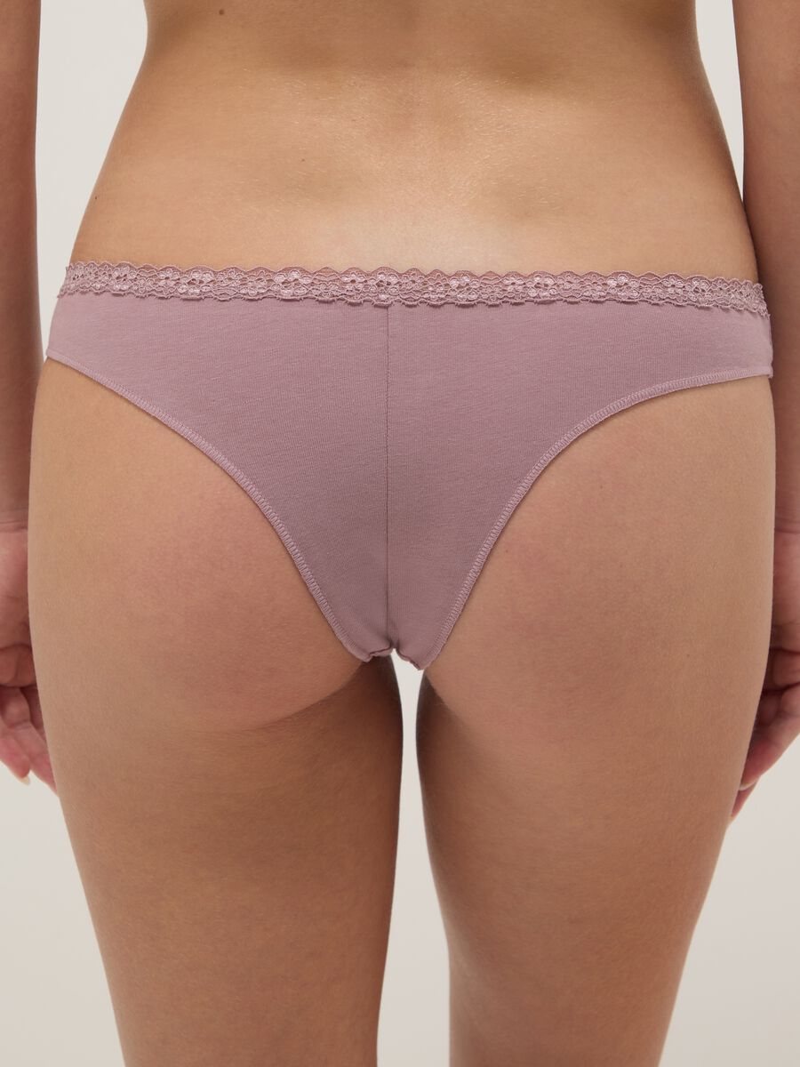 Slip alla brasiliana in cotone elasticizzato rosa regular fit_2