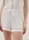 White stretchy viscose blend pyjama shorts regular fit_3
