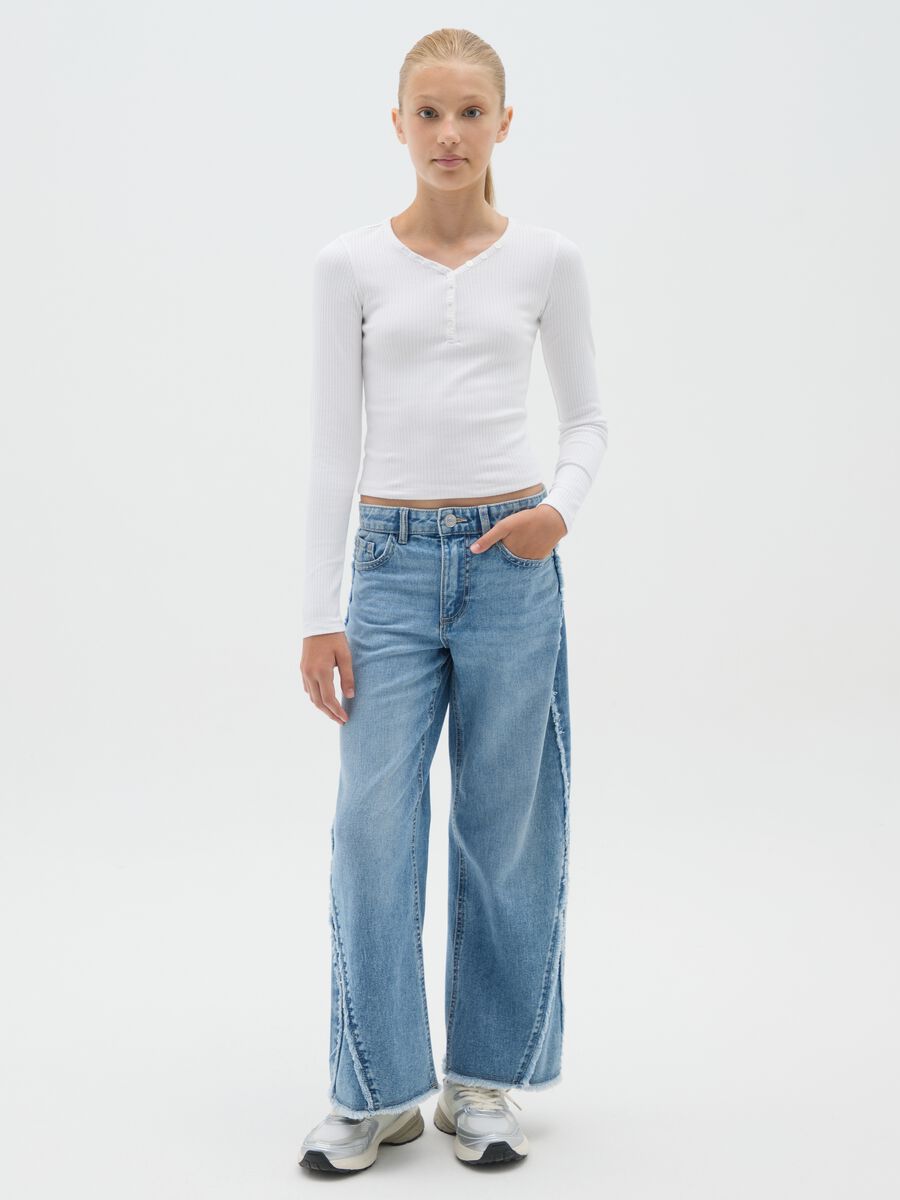 Girls' jeans in pure cotton denim regular fit_1