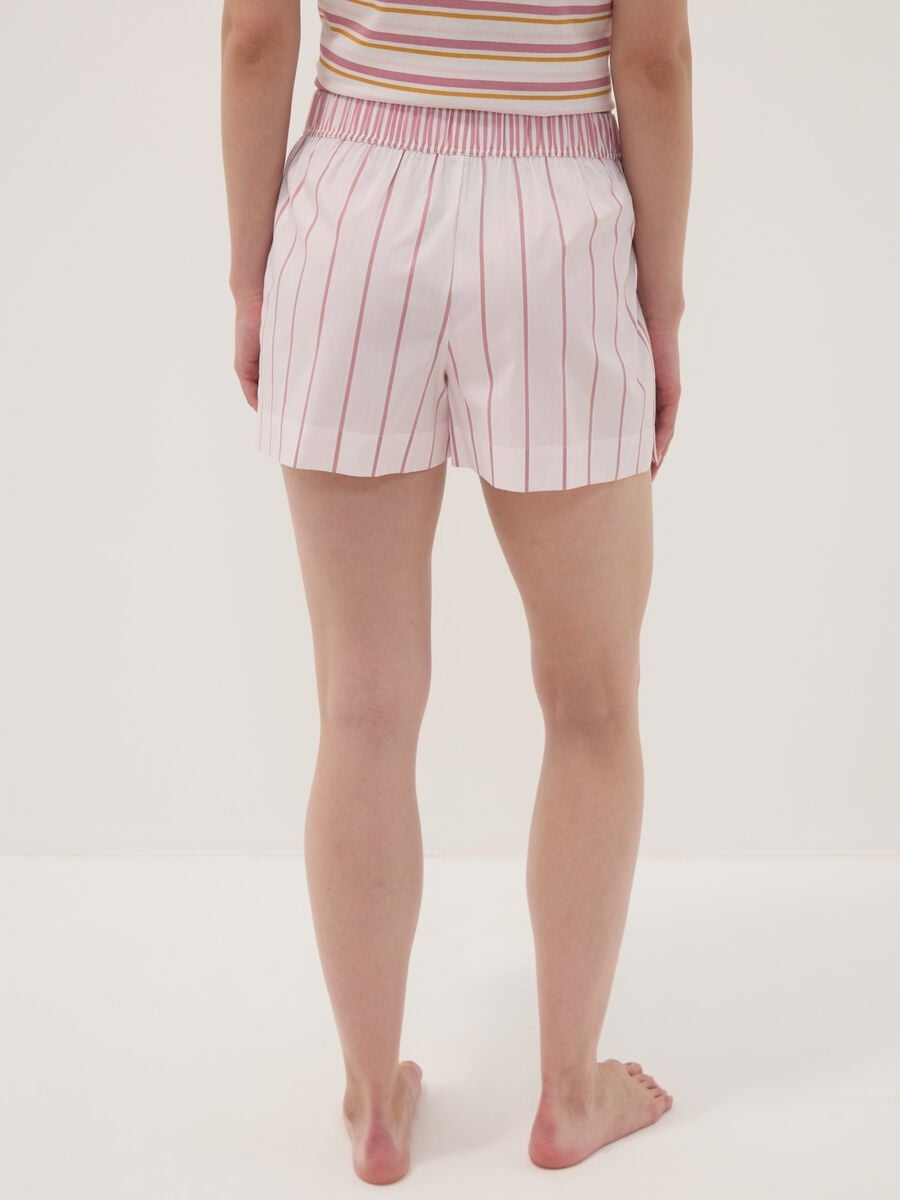 Pink striped organic cotton pyjama shorts_2