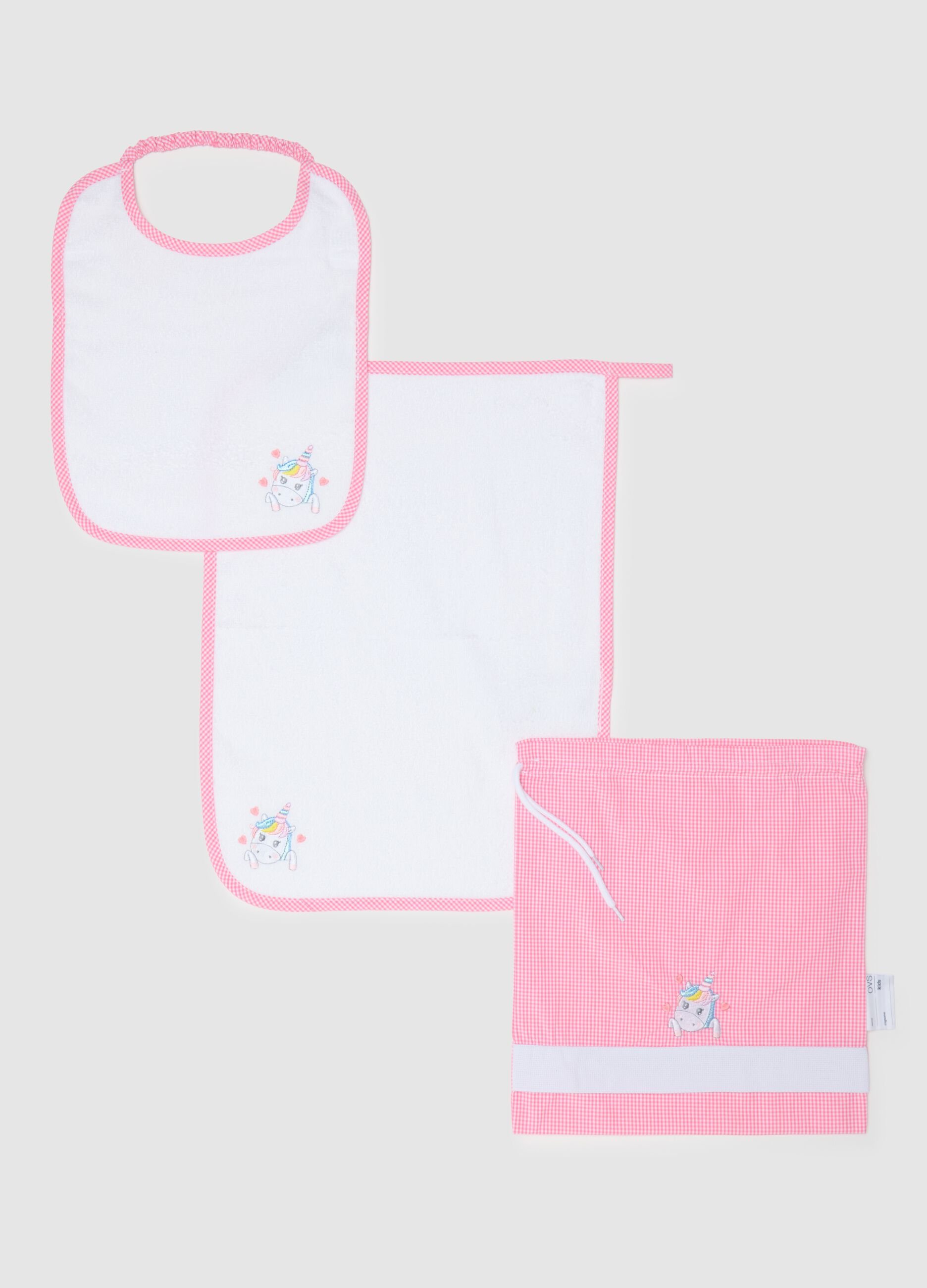 Girl's Bib and Towel Set in Multicolour Blend