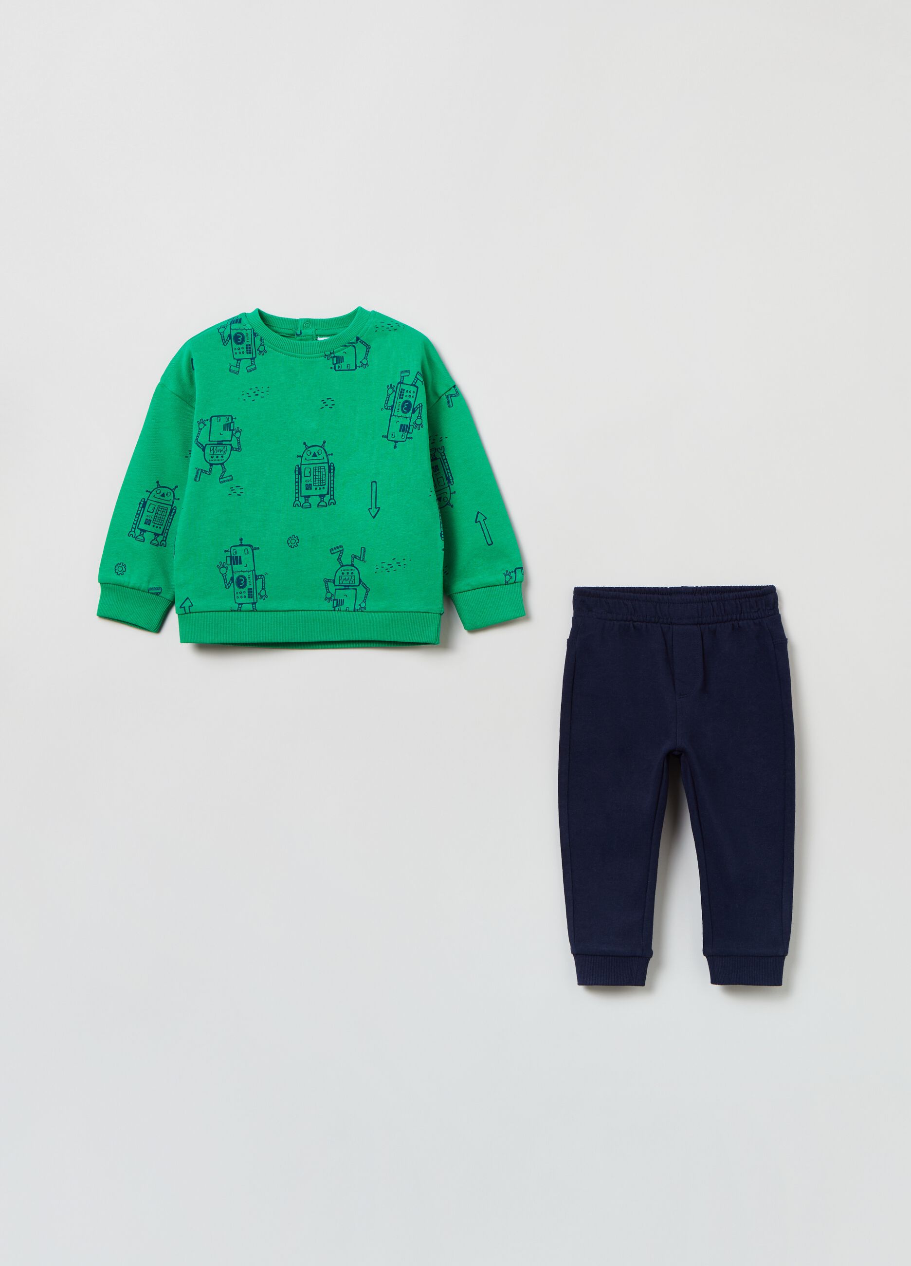 Jogging set in French Terry stampa robots_0