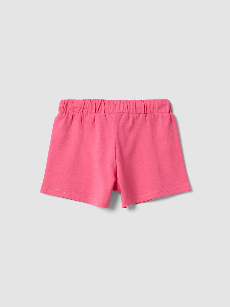 Girls&rsquo; pink pure cotton shorts, regular fit_1