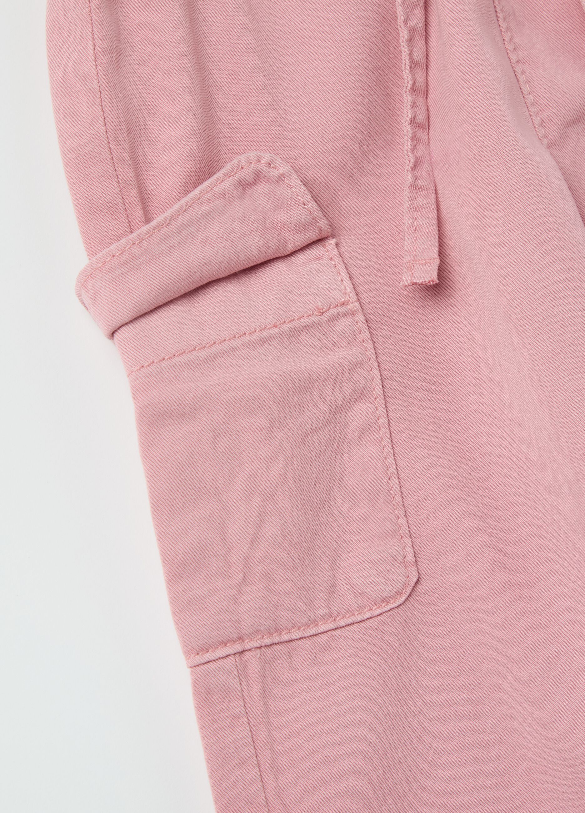 Pantaloni cargo in Lyocell e cotone con coulisse 