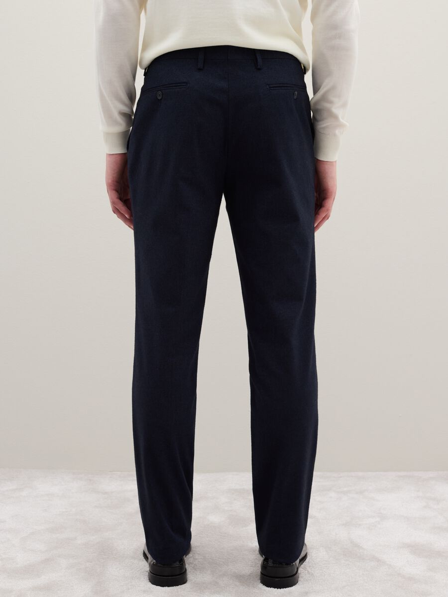 Slim fit blue stretch cotton trousers_2