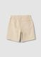 Beige stretch cotton cargo shorts for boys, baggy fit_4