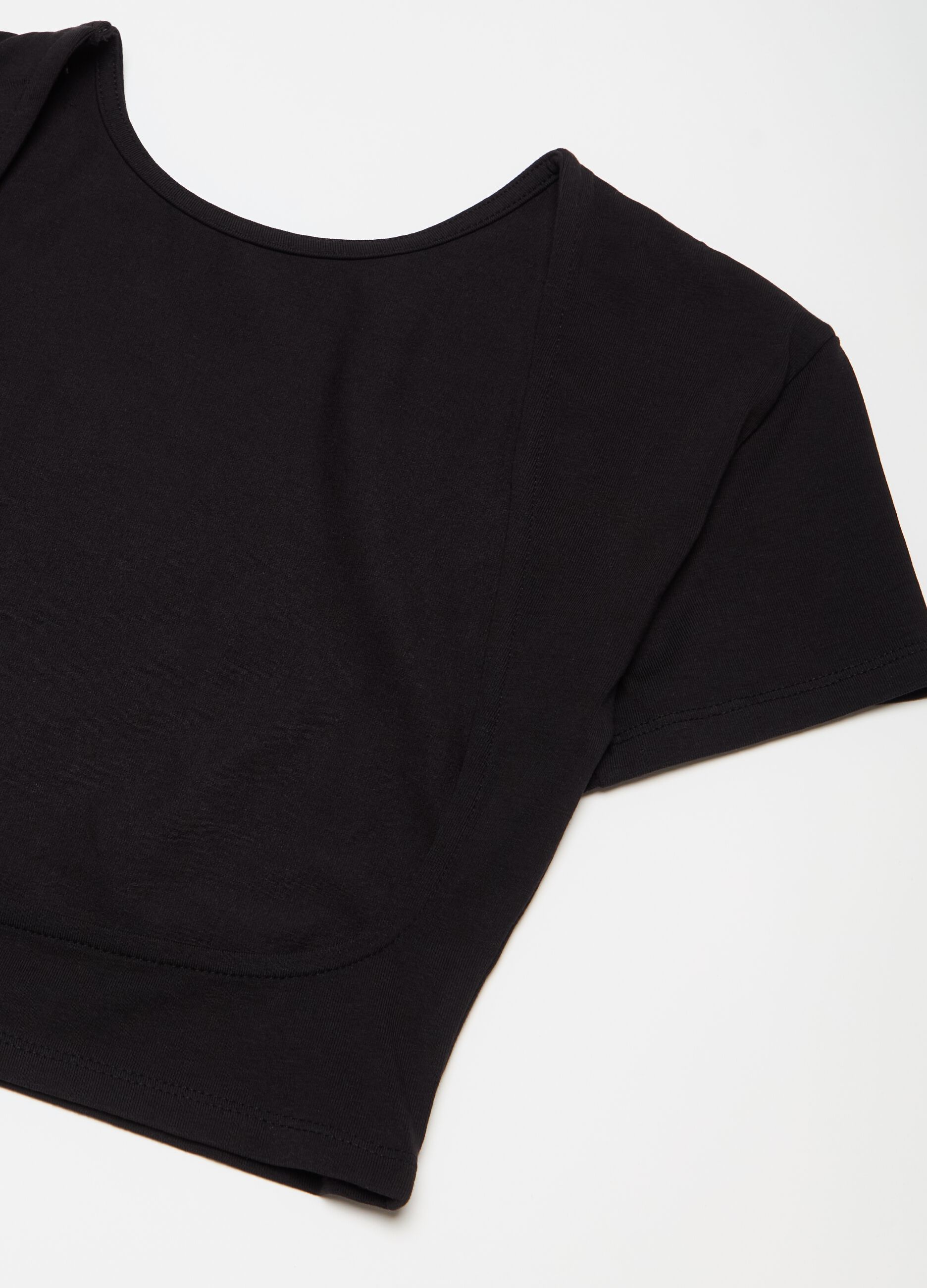 Backless Crop T-shirt Black