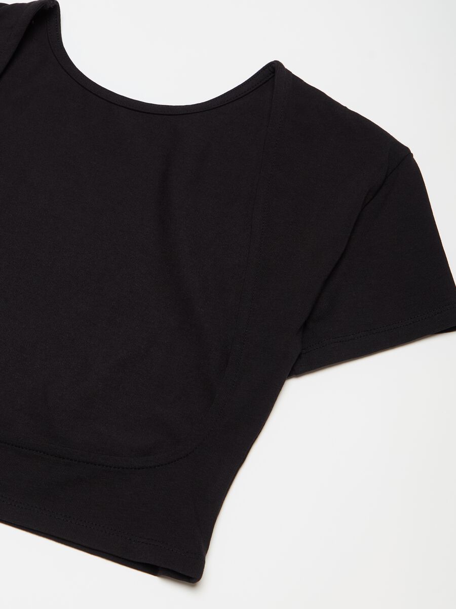 Backless Crop T-shirt Black_6