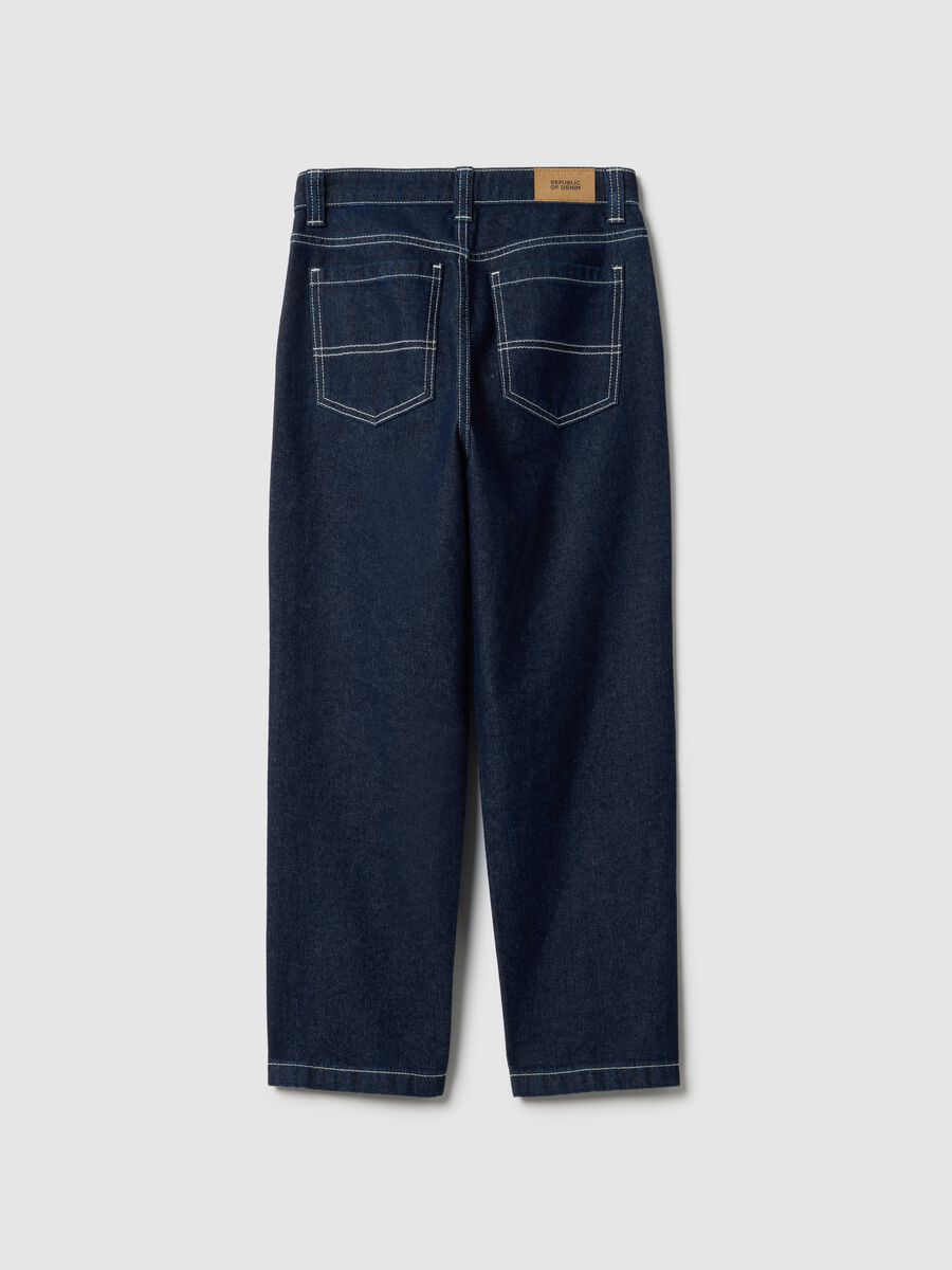Boys' blue pure cotton relaxed fit jeans_4