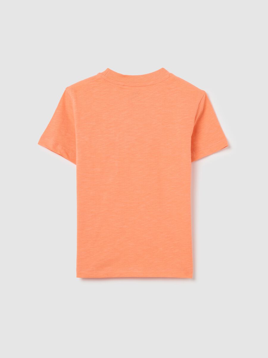 Orange T-shirt in organic cotton with pocket_1