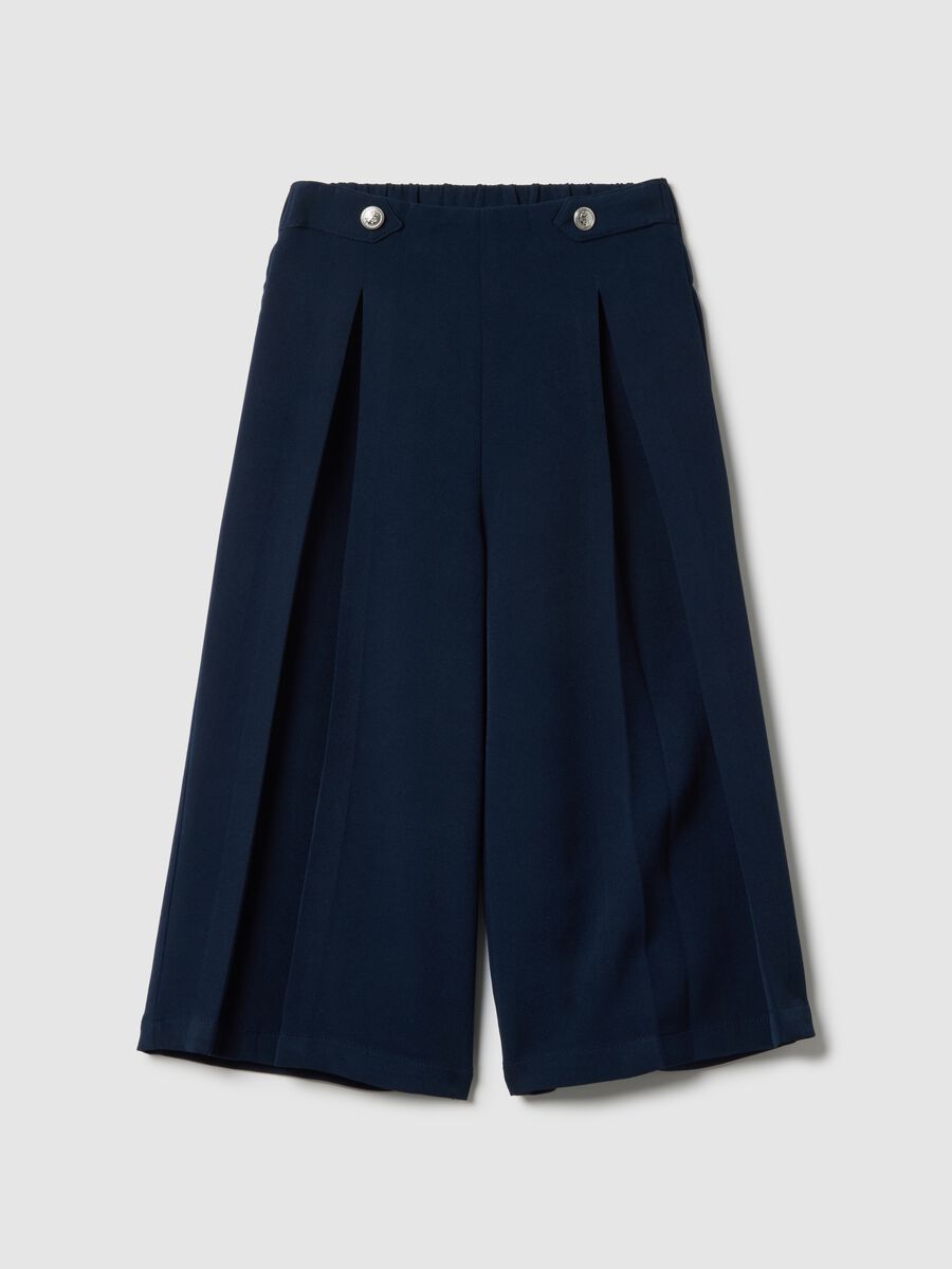 Culotte blu da bambina regular fit con elastico in vita_0