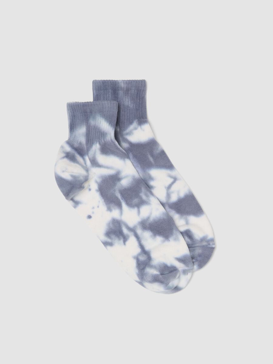 Multicolour tie-dye effect stretchy cotton sports socks_0
