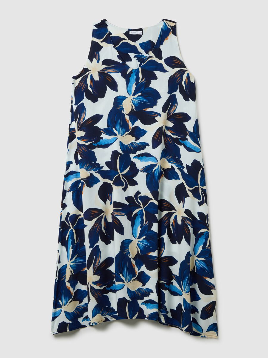 Vestito lungo da donna in puro viscosa multicolor regular fit_0