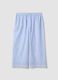 Light blue organic cotton pyjama trousers with broderie anglaise hem_4