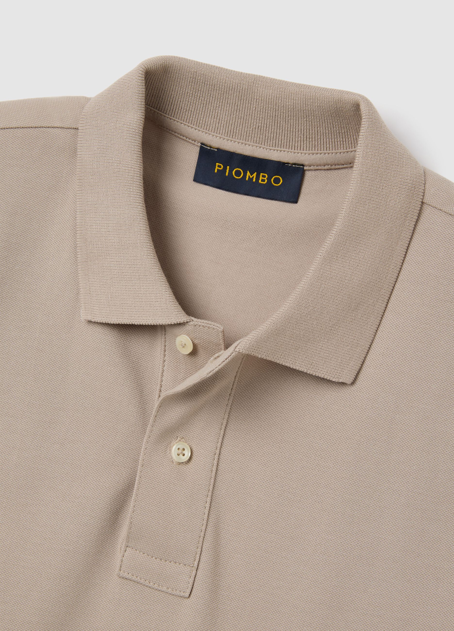 Polo da uomo in puro cotone Supima beige regular fit