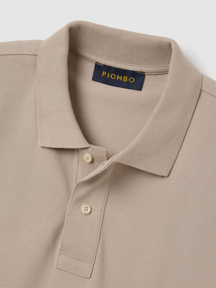 Polo da uomo in puro cotone Supima beige regular fit_5