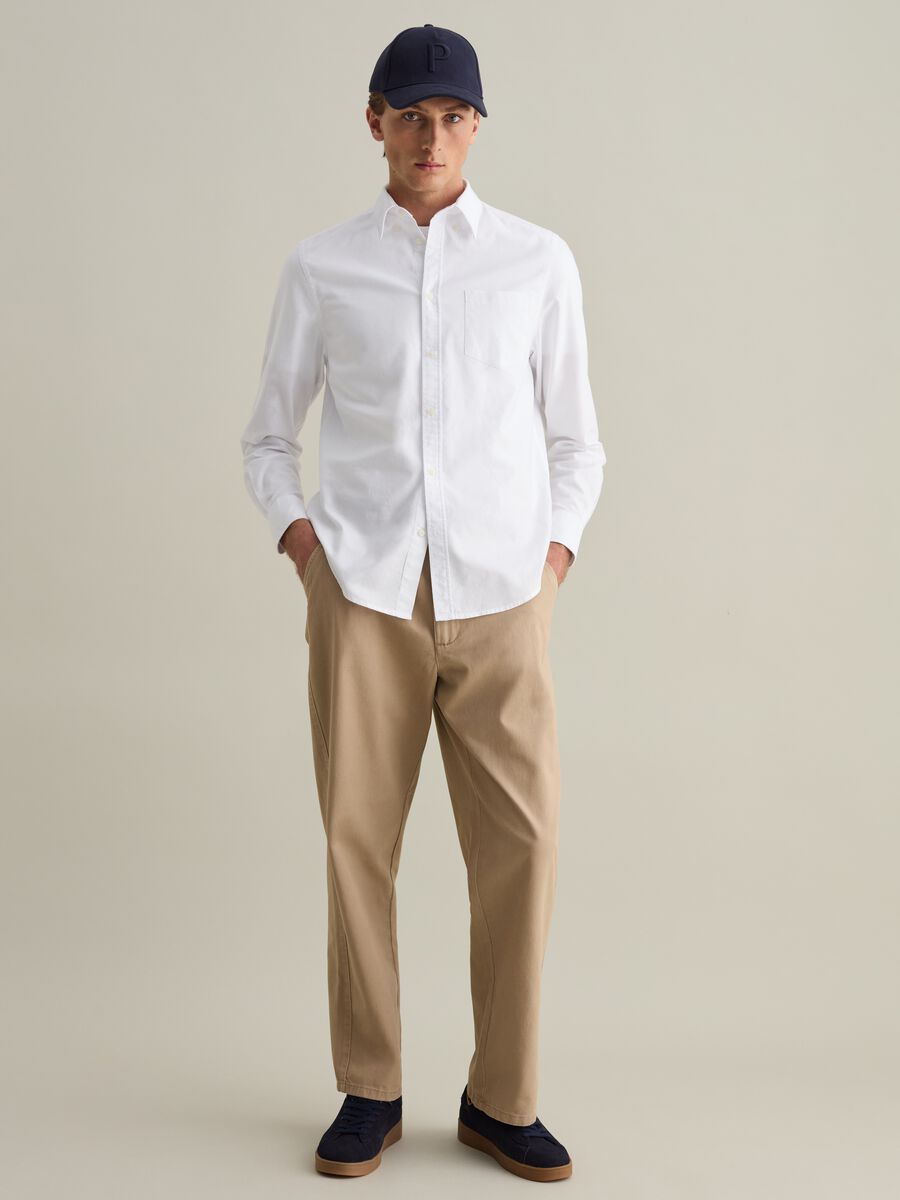 Oxford cotton shirt with button-down collar_3