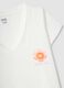 White pure cotton V-neck regular fit pajama shirt_5
