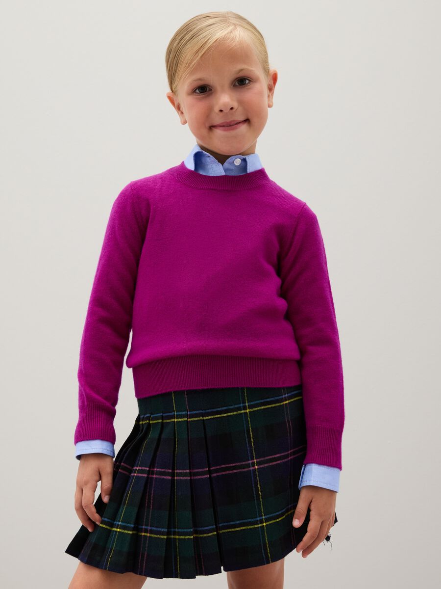 Purple girl's pure wool jumper_0
