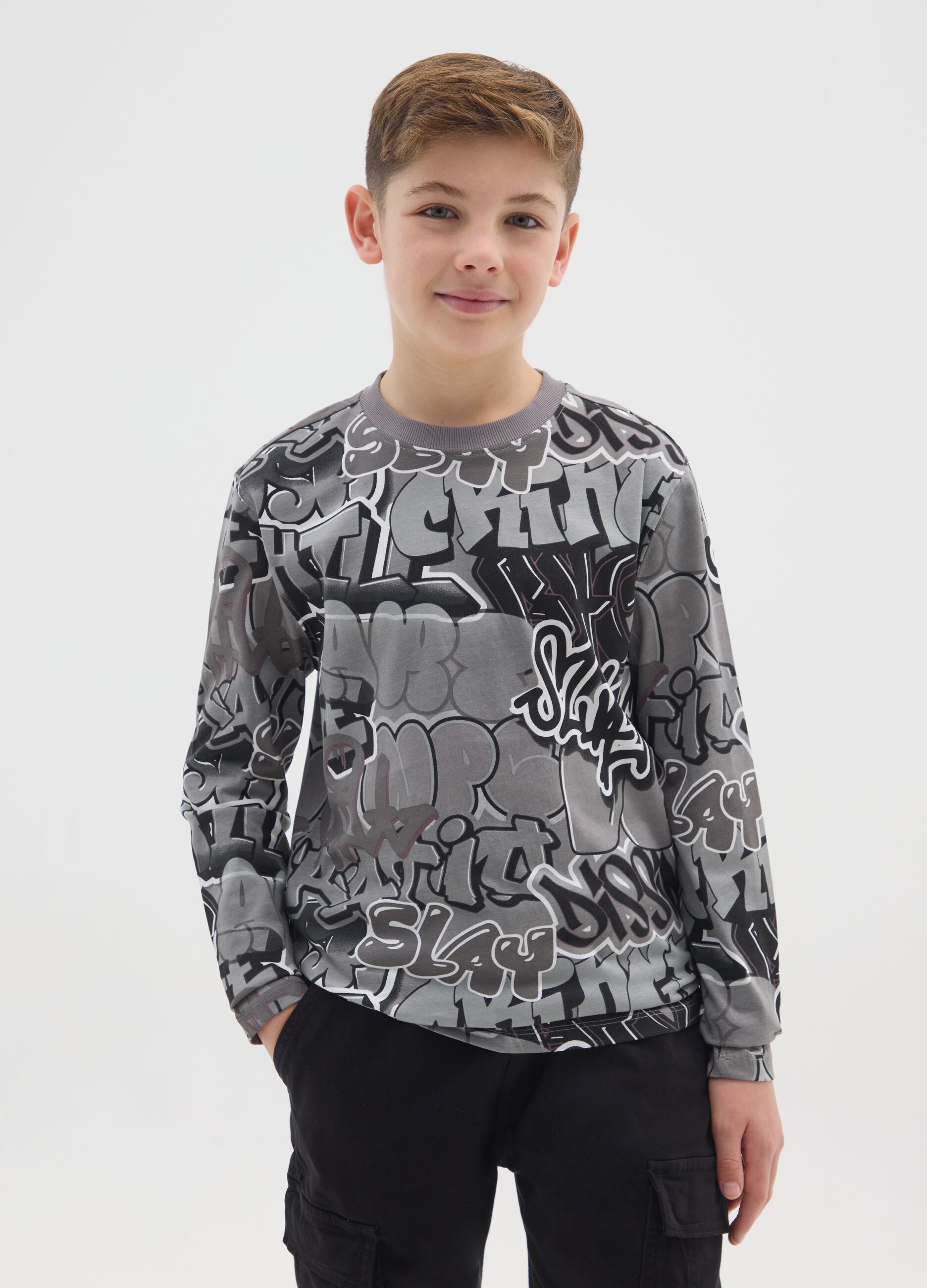 Boys' multicolour pure cotton regular fit T-shirt