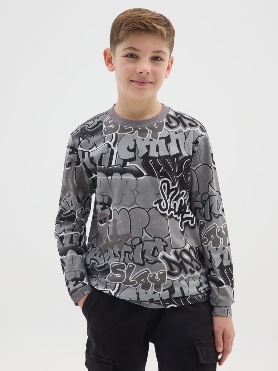 T-shirt da ragazzo in puro cotone multicolor regular fit_0