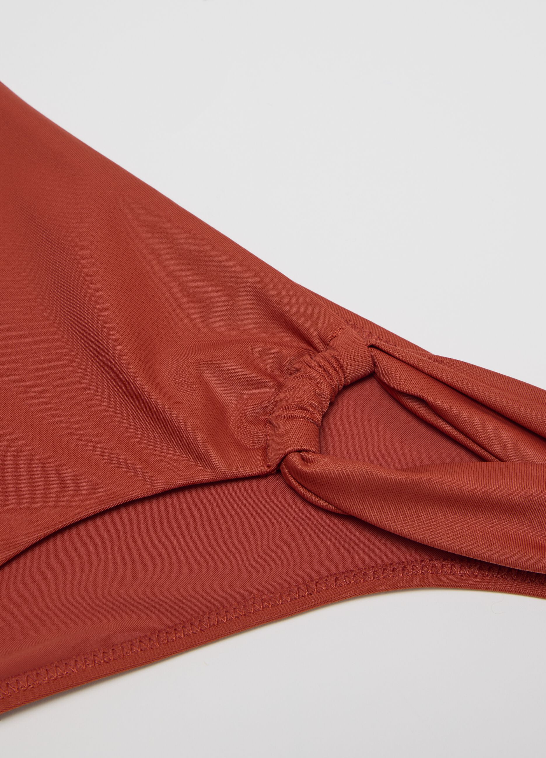 Women's bikini briefs in red stretch fabric