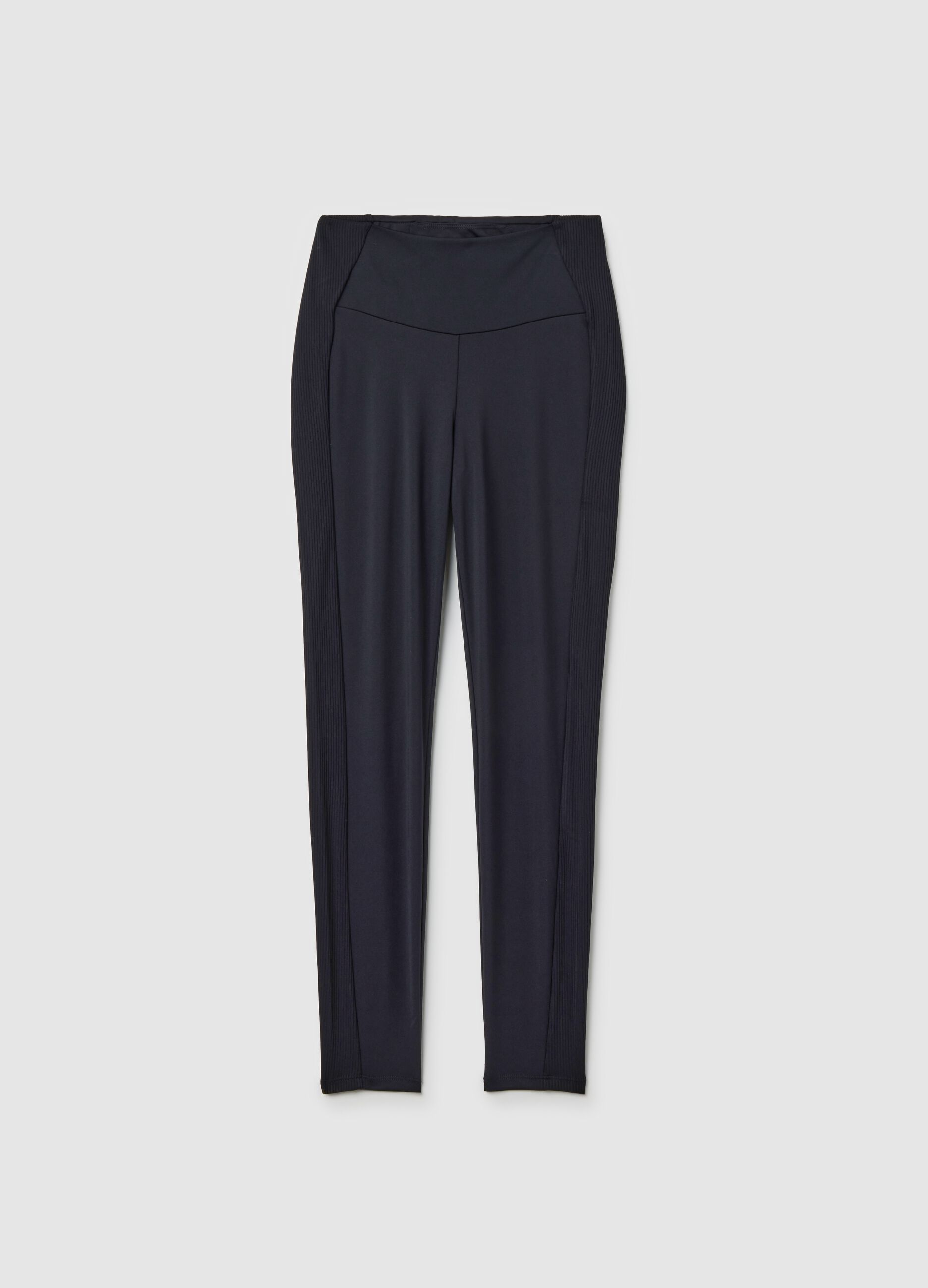 Technical fabric leggings with ribbed side inserts ALTAVIA STUDIO
