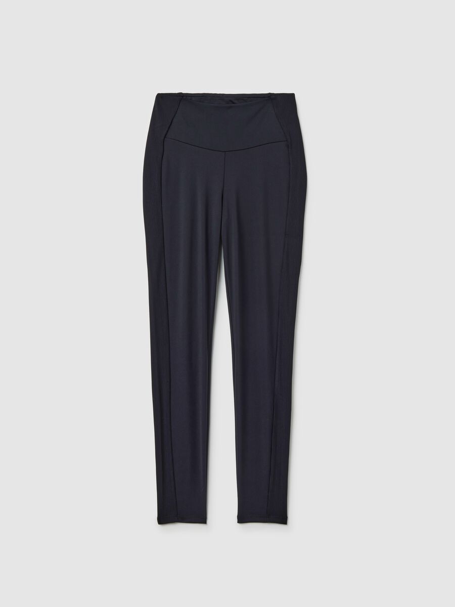 Technical fabric leggings with ribbed side inserts ALTAVIA STUDIO_4