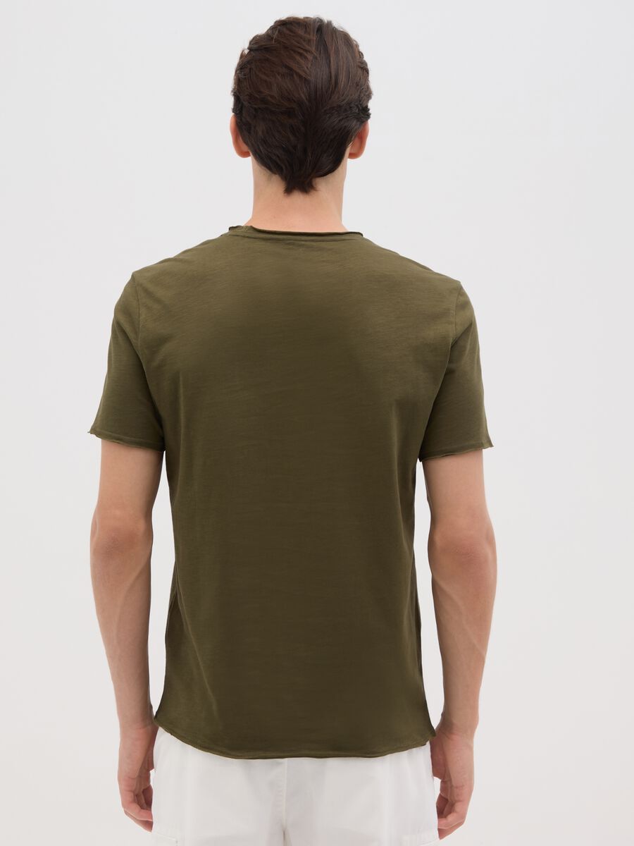 Men's green pure cotton regular fit T-shirt_3