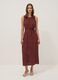 Red polka-dot pure viscose midi dress_0