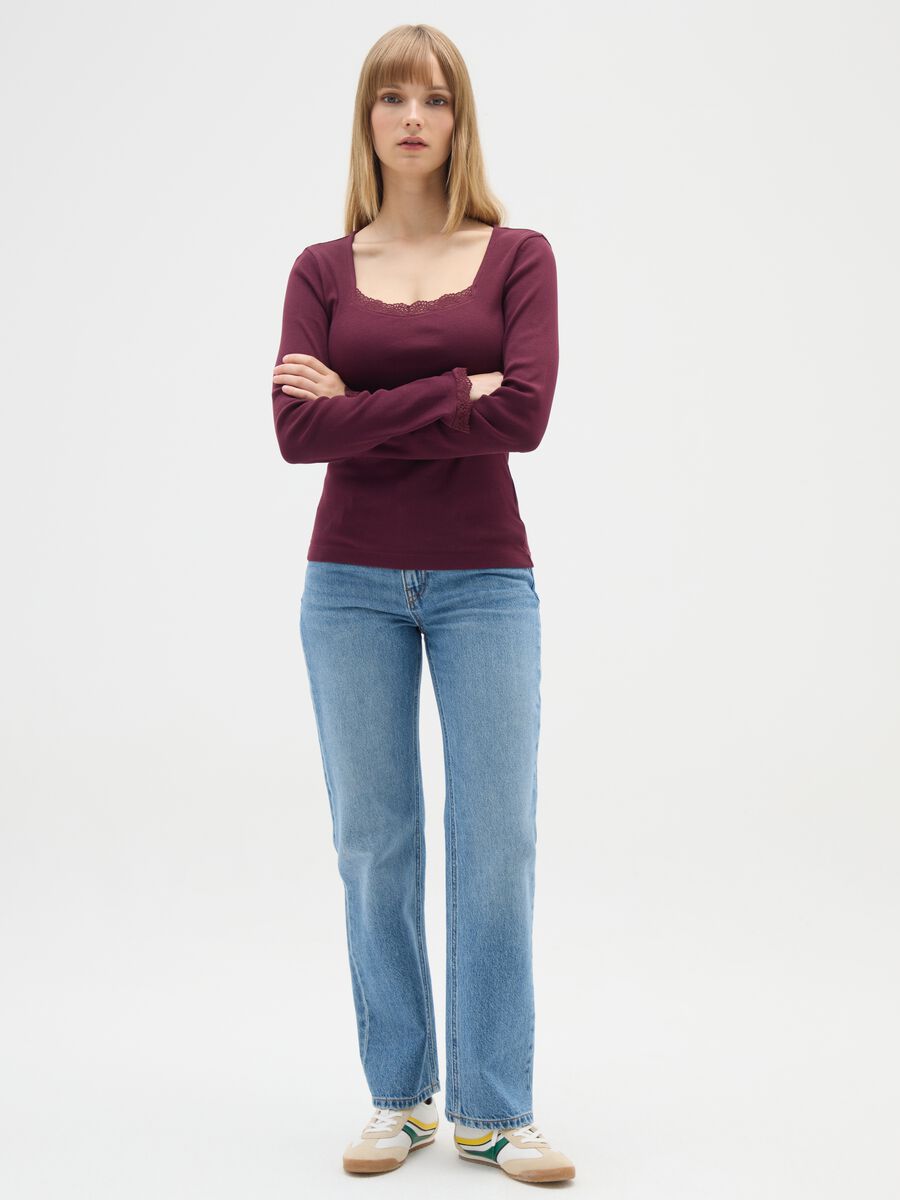 Maglia viola a maniche lunghe in misto cotone_1