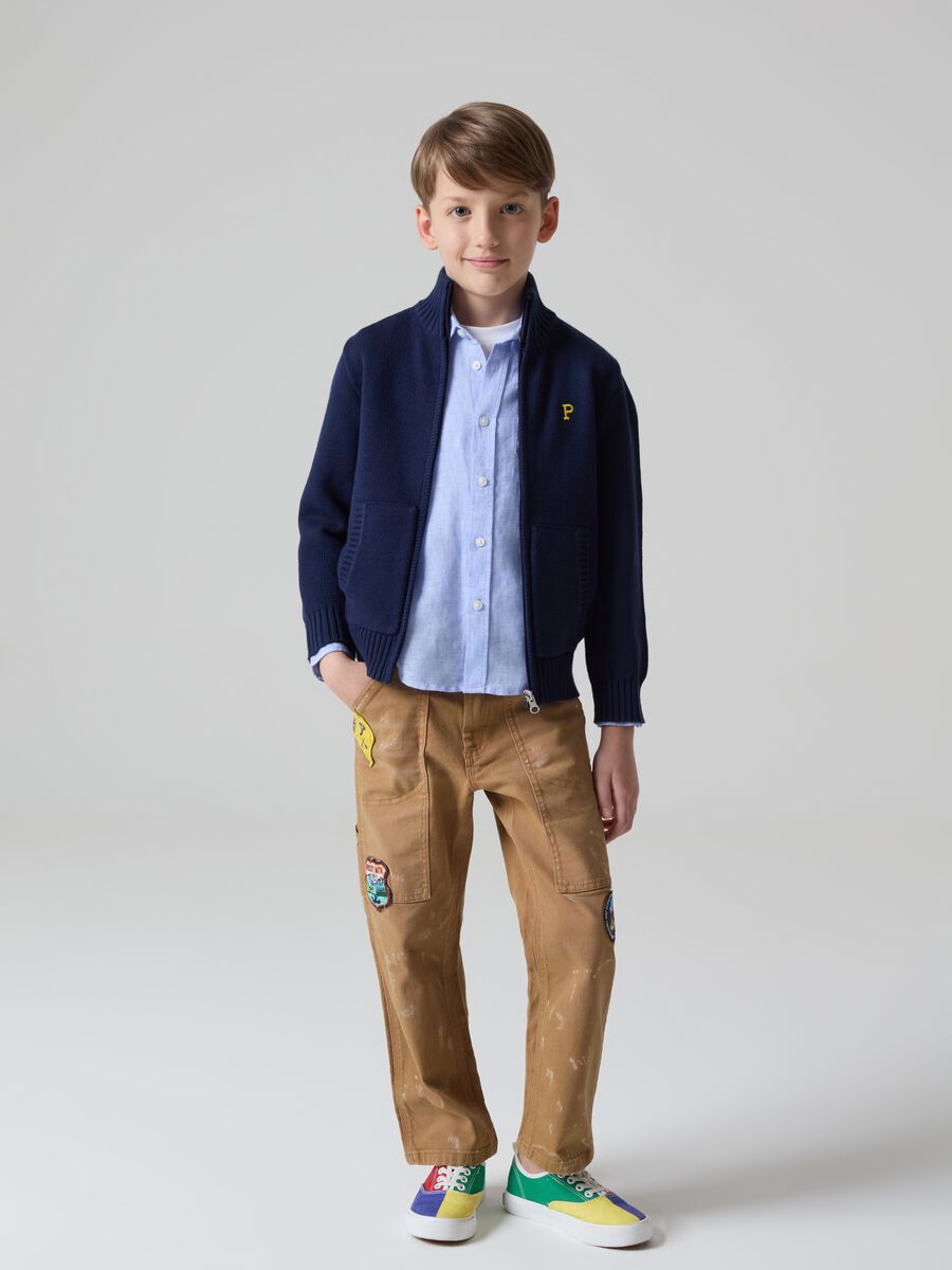Full-zip cardigan with embroidery_1