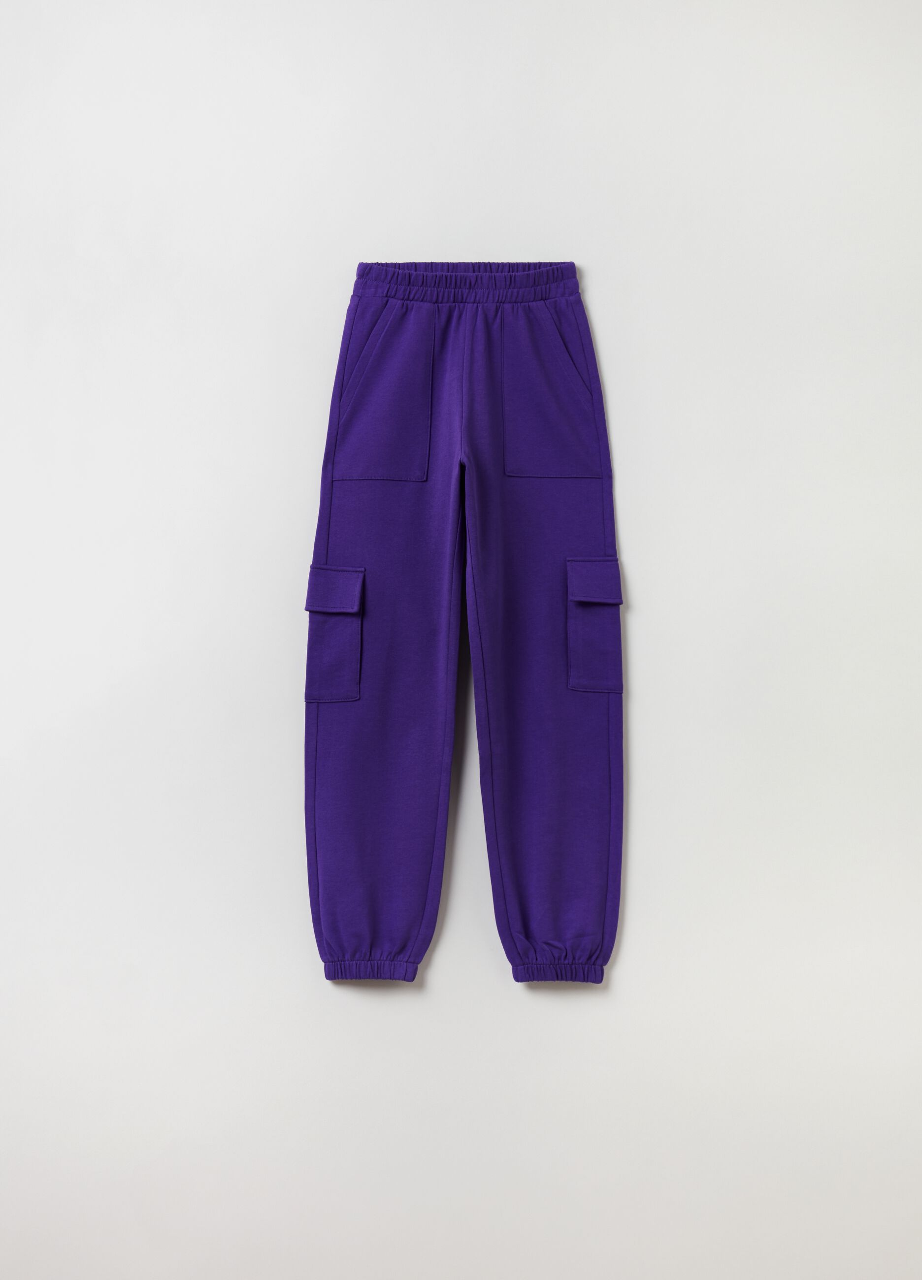 Joggers cargo con profili elasticati_0