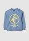 Pure Cotton Blue Oversized Fit Kids Sweatshirt with Print_0