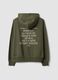 Green cotton-blend hoodie with crew neck_2