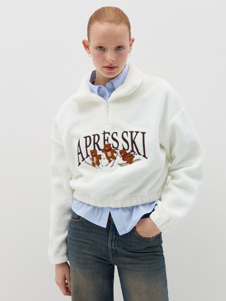 Half-zip sweatshirt in fleece_0