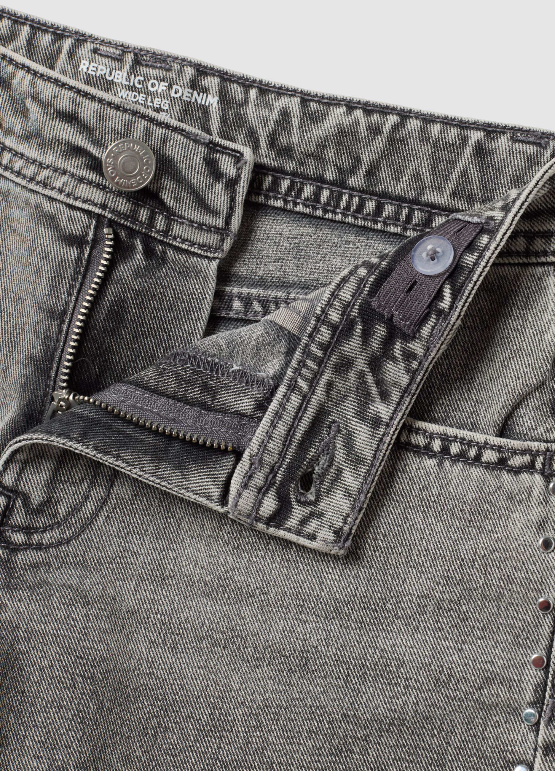 Girls&rsquo; grey pure cotton denim shorts