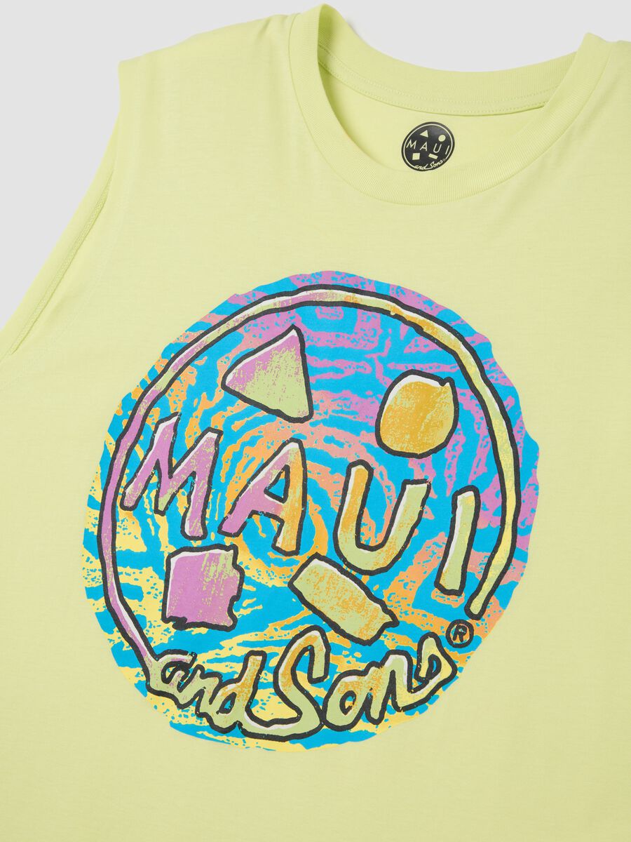 Yellow pure cotton Ovs tank top_5
