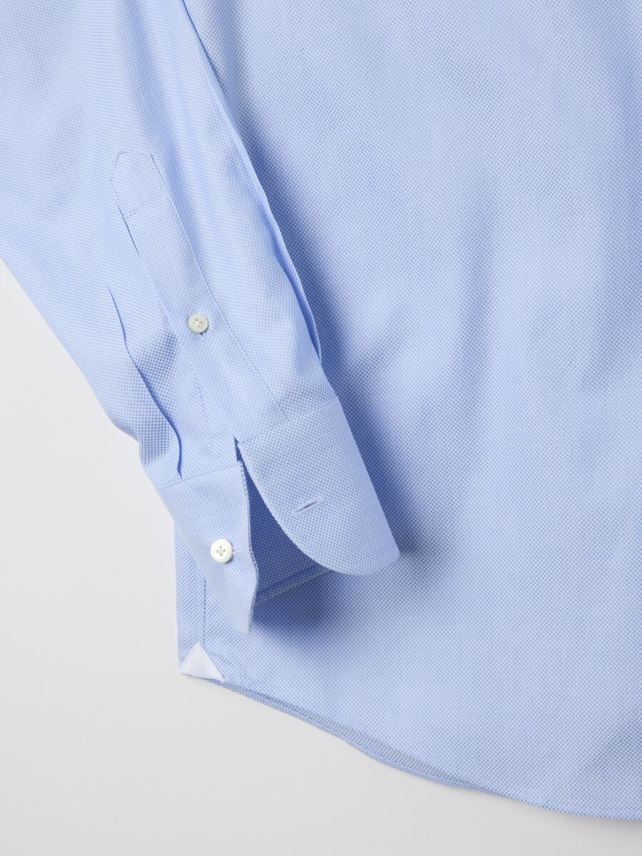 Camicia in puro cotone azzurra regular fit_5