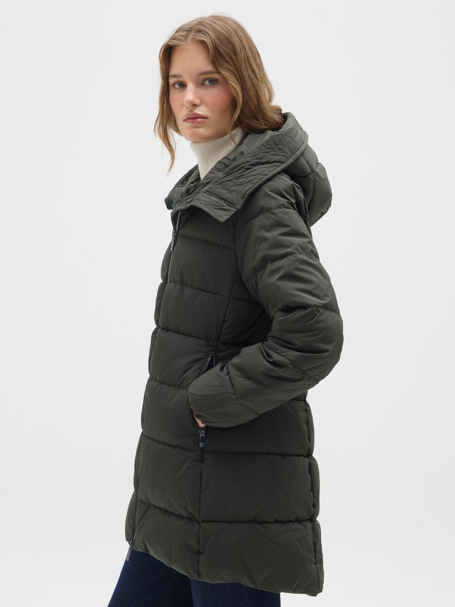 Dark green padded jacket with hood_3