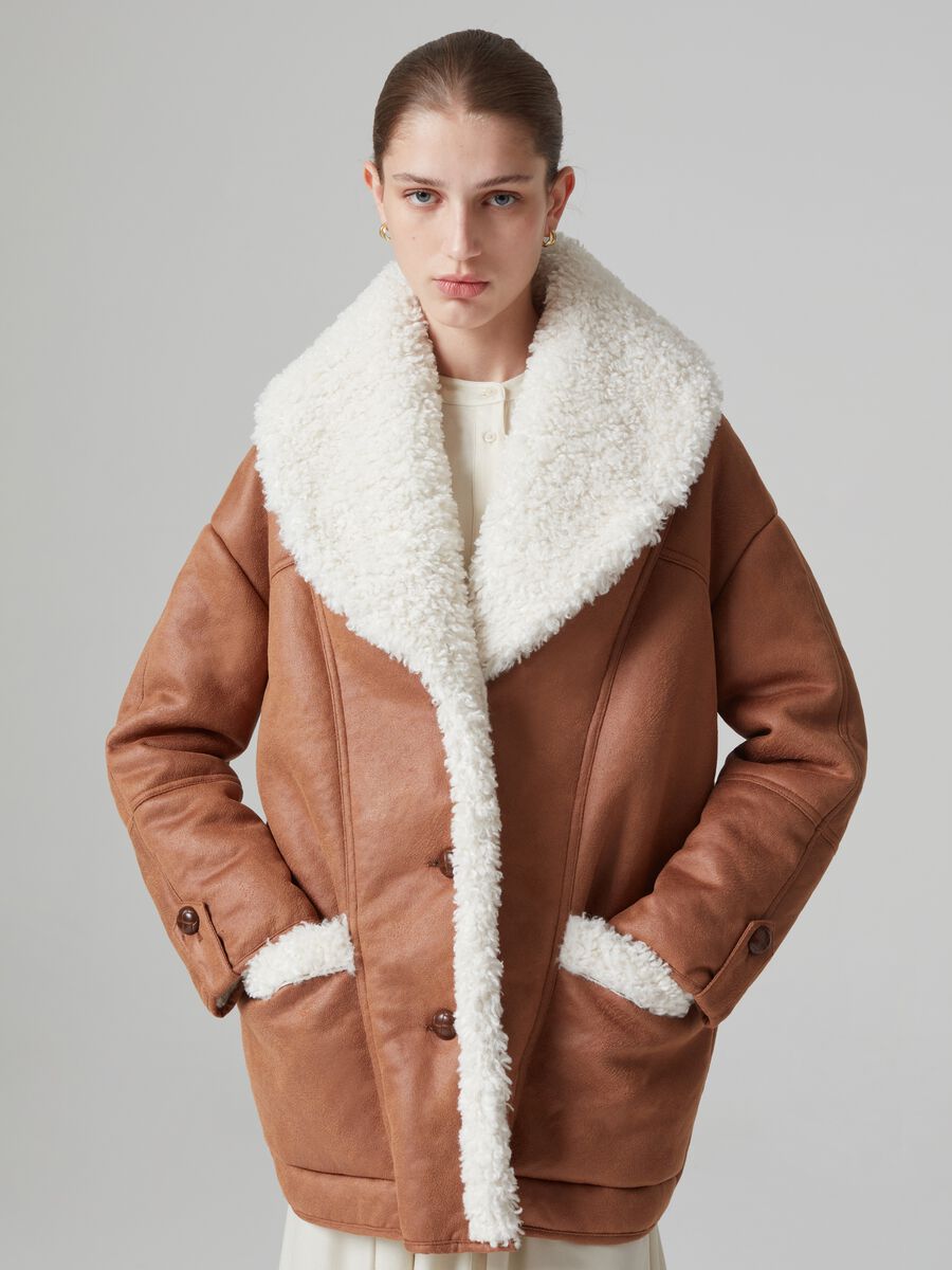 Eco montone oversize con interno in sherpa_0