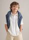 White pure linen oversized shirt for boys_0
