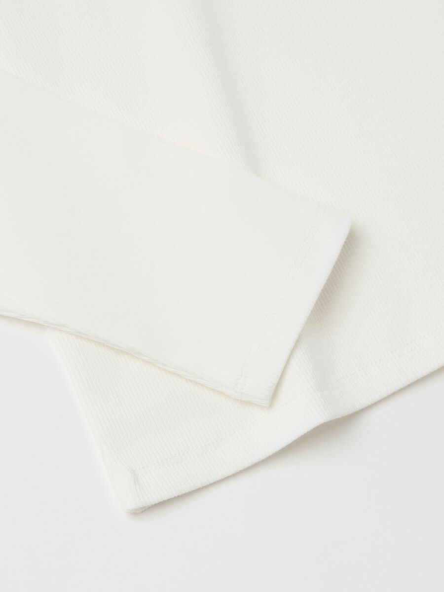 Stretch cotton and modal turtleneck jumper with ribbing_5