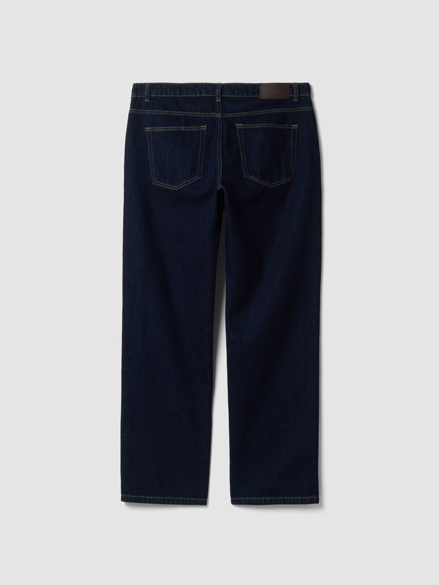 Blue pure cotton straight-fit jeans_2