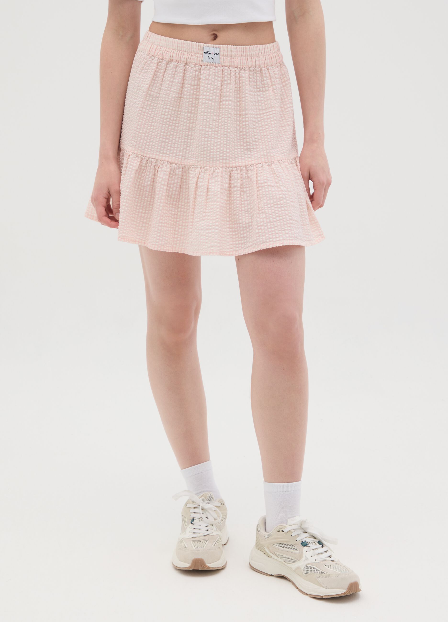 Pink Seersucker Skirt Milk+Hero