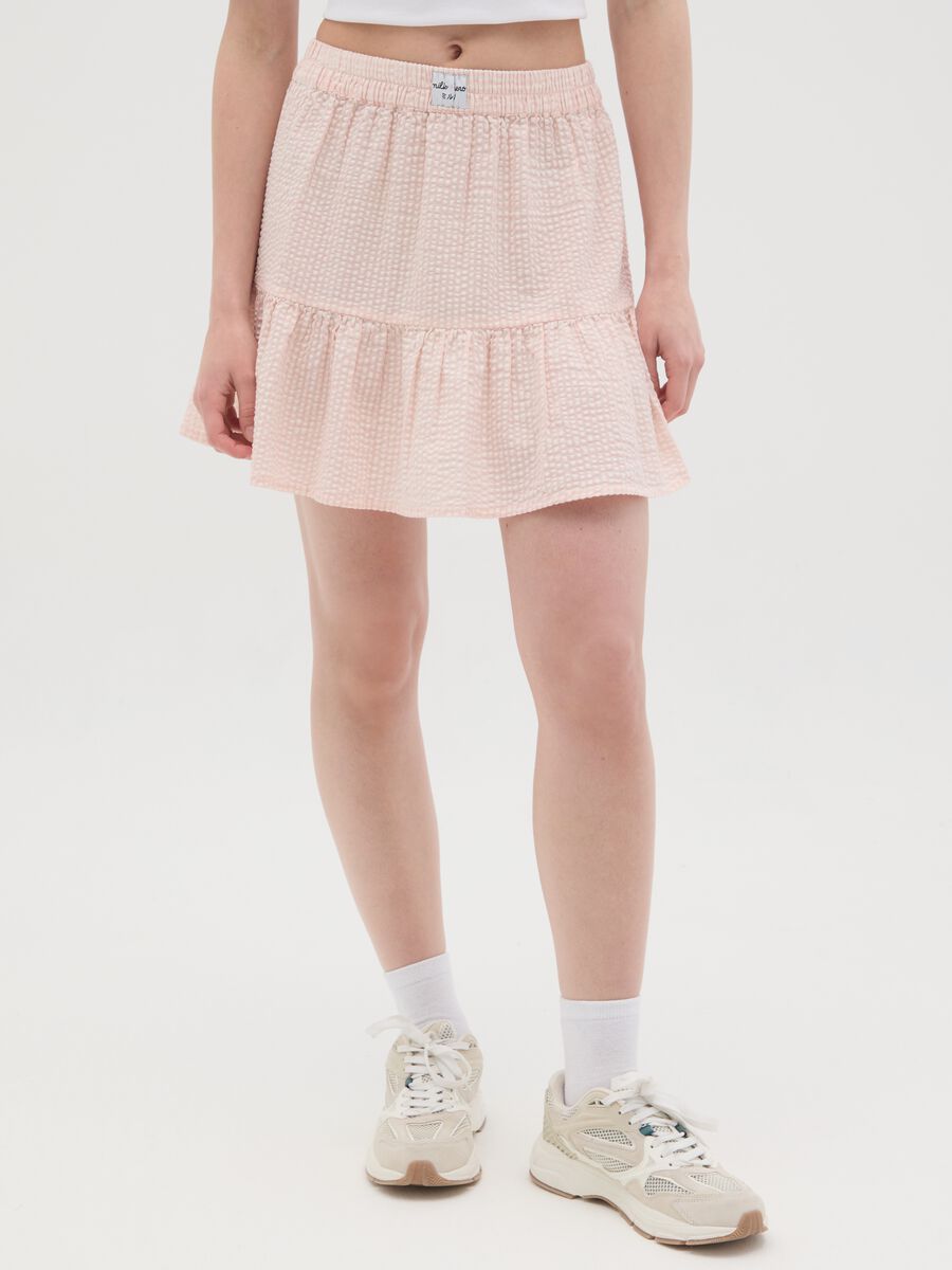 Pink Seersucker Skirt Milk+Hero_1
