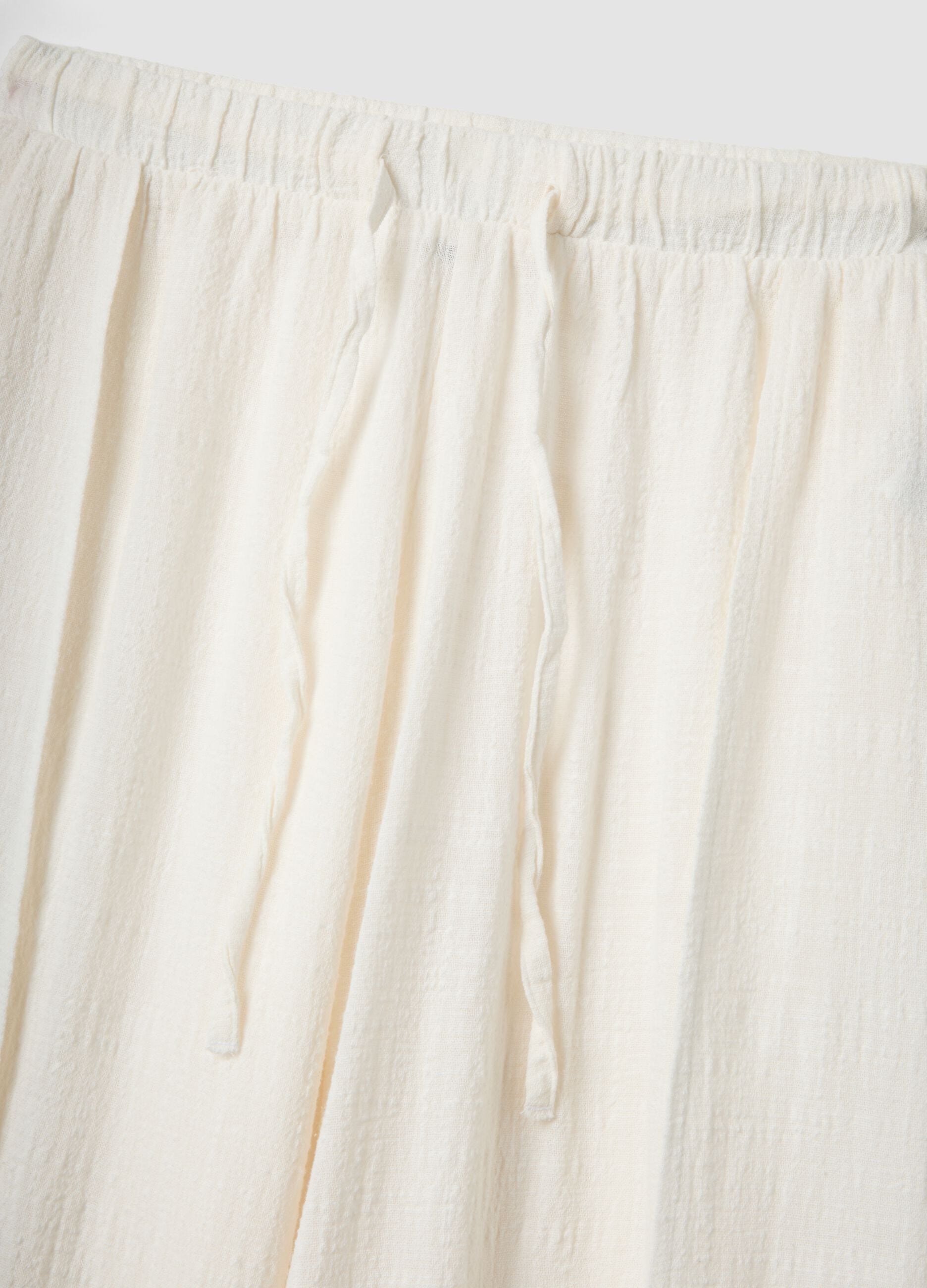 White pure cotton beach trousers