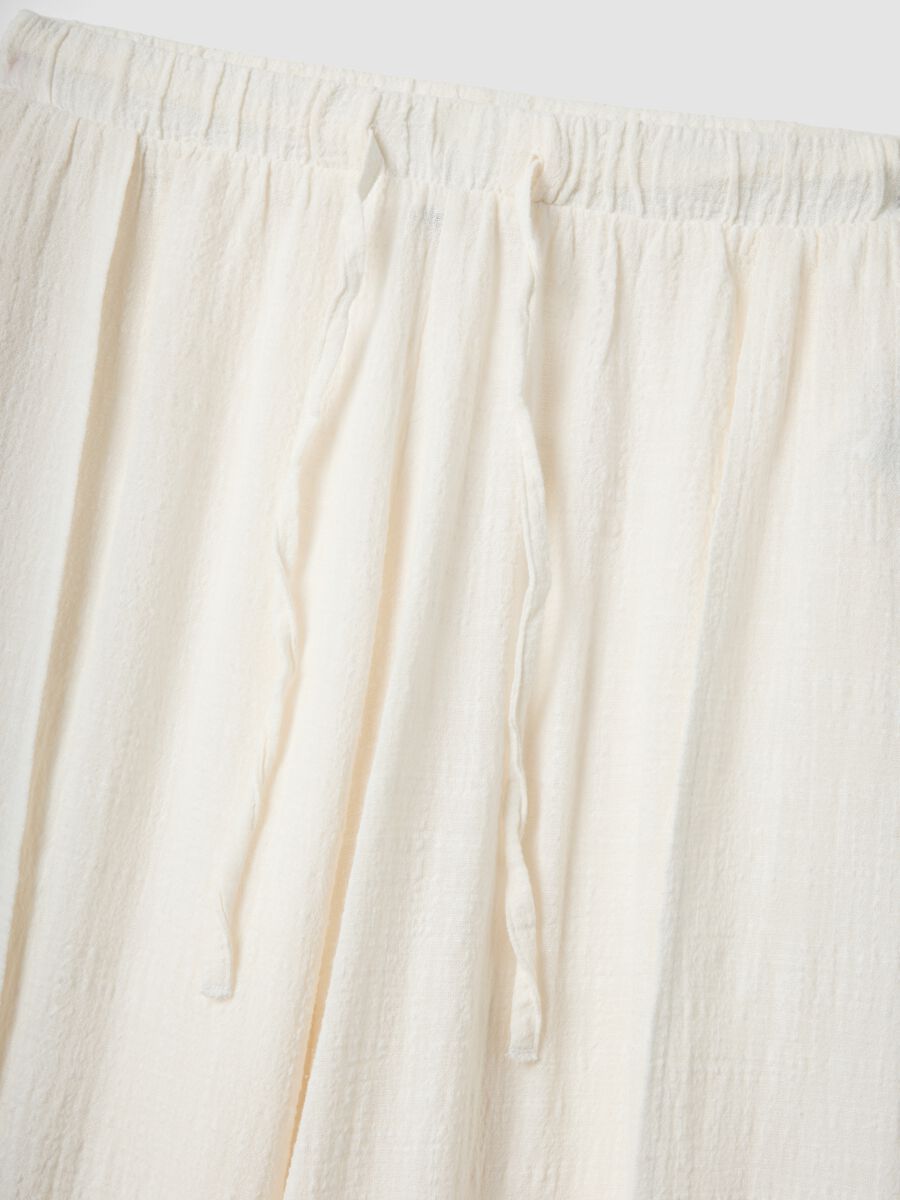 Pantaloni bianchi da mare in puro cotone_1